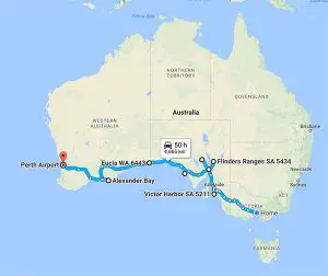 Our 'little trip' from Melbourne to Perth