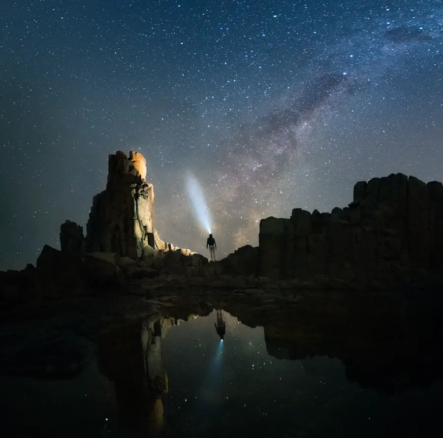 Standing beneath the milky way at the Bombo Quarry, NSW
