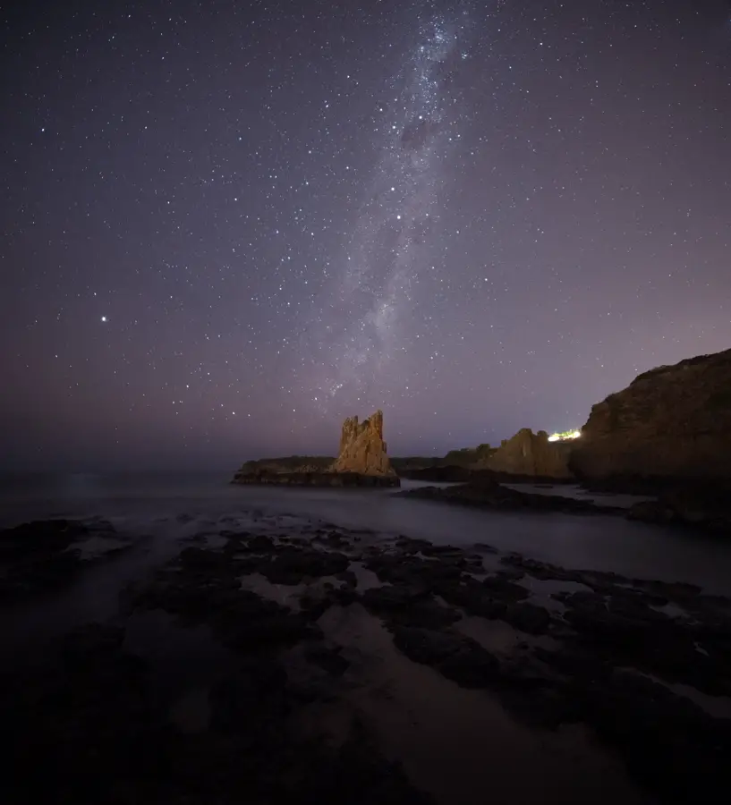 Milky way rising above Cathedral Rock, NSW