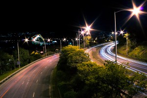 Tasman Bridge Long Exposure Night Photograph