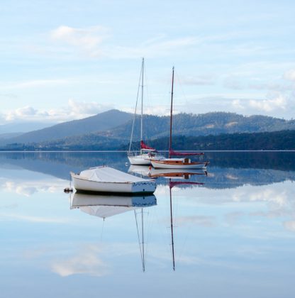 Huon Valley Boat Reflections