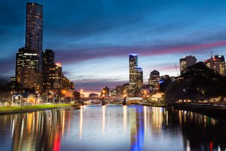 Sunset by the Yarra River