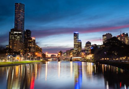 Sunset by the Yarra River