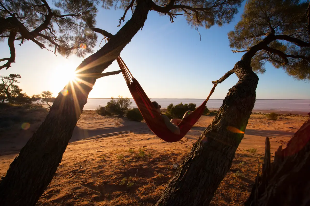 Lazy afternoons by a salt lake in South Australia.