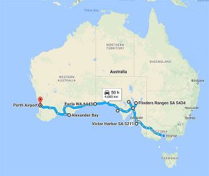 Our 'little trip' from Melbourne to Perth