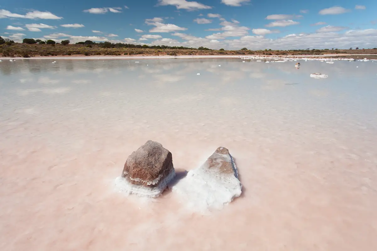 Some of the salt lakes on the way to Pimba were stunning. 