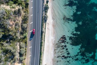 Car passing through Anthony's Nose, Victoria